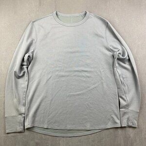 Lululemon Men Shirt Large Gray Mesh Crewneck Long Sleeve Warm Reflective Outdoor